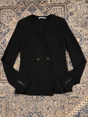 T. Alexander Wang Black Double-Breasted Tailored Blazer